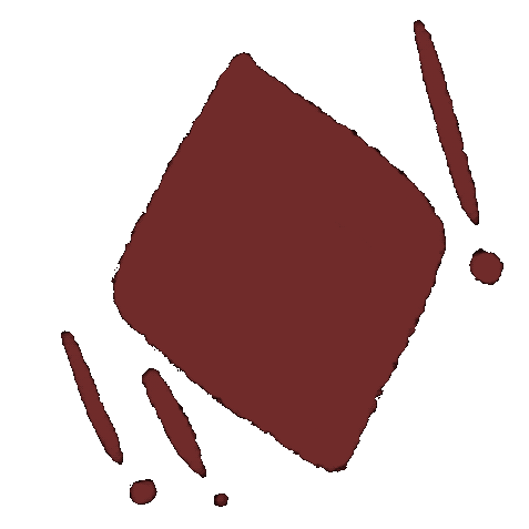 Digital art of a diamond card suit, made into a gif with squiggly lines. Exclamation marks are on the sides.